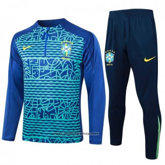 Chandal de Sudadera del Brasil 2024-2025 Azul y Verde