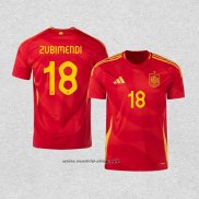 Camiseta Espana Jugador Zubimendi Primera 2024