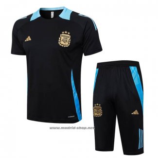 Chandal del Argentina Manga Corta 2024-2025 Negro - Pantalon Corto