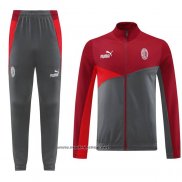 Chandal de Chaqueta del AC Milan 2024-2025 Rojo Gris