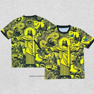 Tailandia Camiseta Brasil Jesus 2024-2025 Amarillo