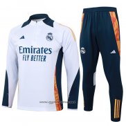 Chandal de Sudadera del Real Madrid Nino 2024-2025 Blanco