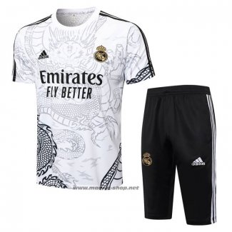 Chandal del Real Madrid Dragon Manga Corta 2024-2025 Blanco - Pantalon Corto